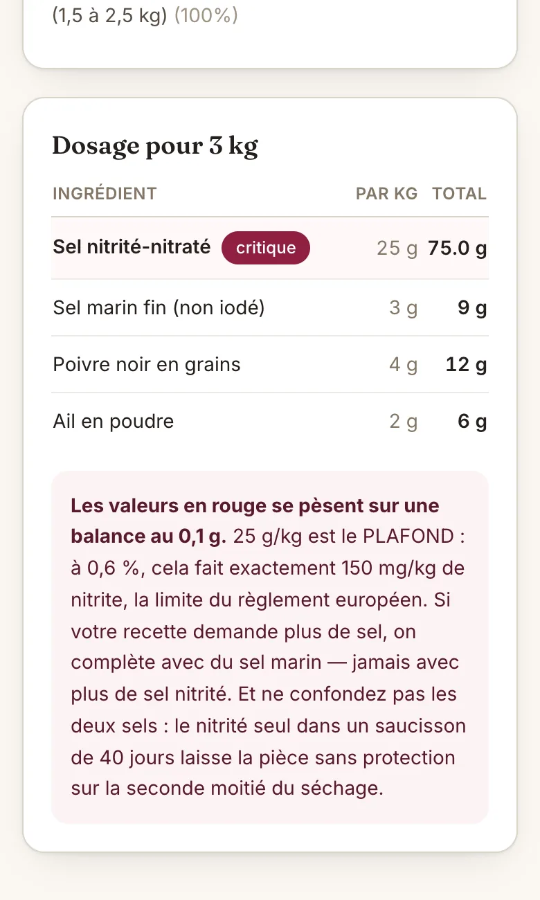 Capture de l'application : Le calculateur